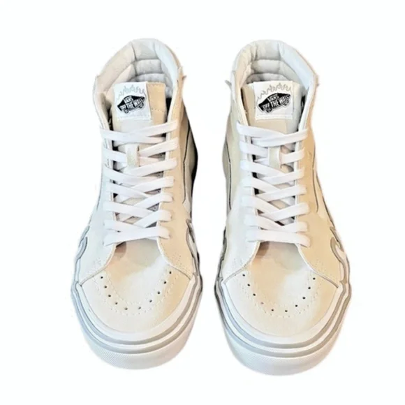 VANS‎ Sk8 High Flame Mens Beige White Shoes Size 7.5